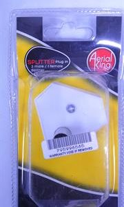Aerial King Splitter Plug in 2WAY Fmm Blister