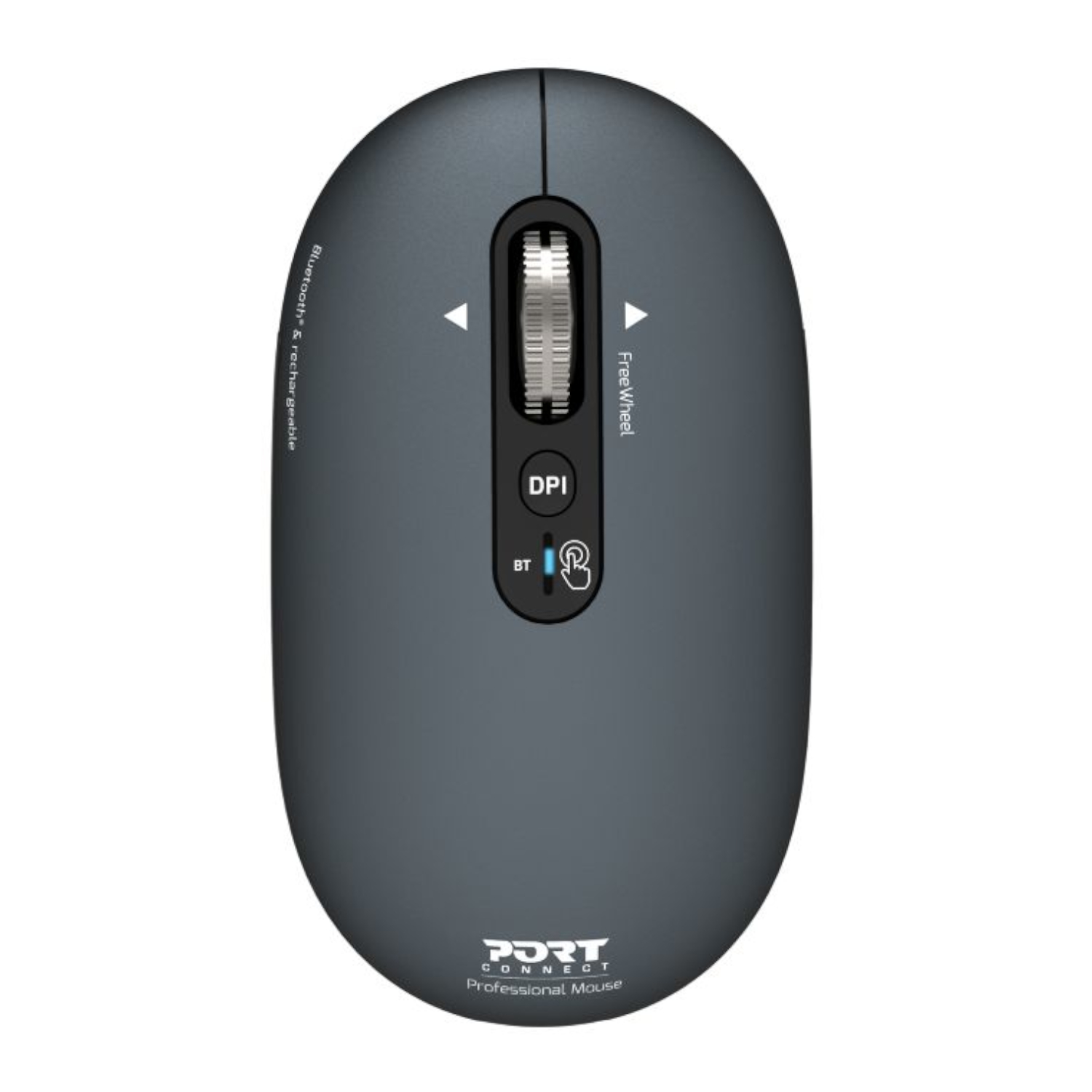 Port Connect PURE MAC Rechargeable Wireless and Bluetooth Mouse - Shadow