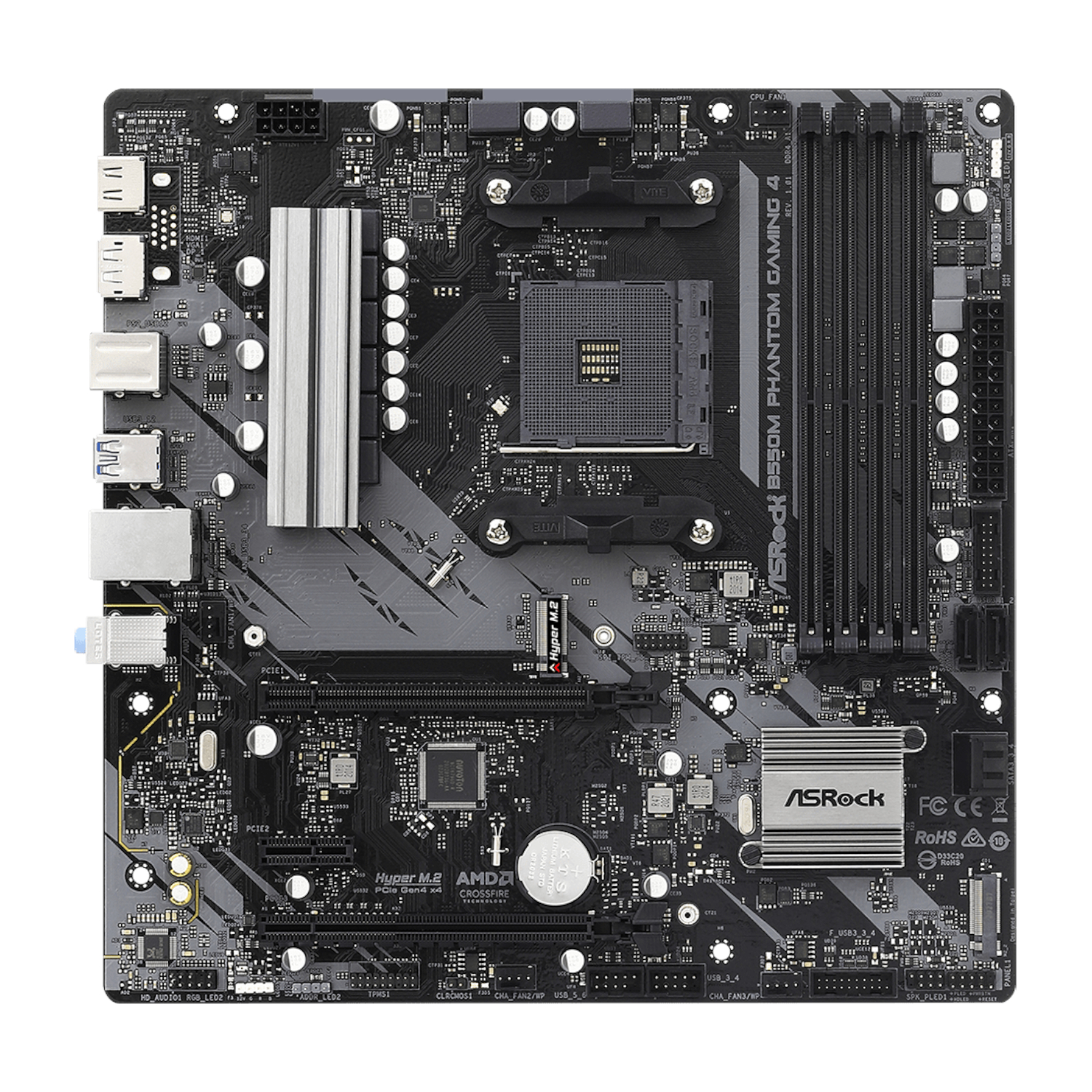 ASRock B550 Phantom Gaming 4 AM4 M-ATX Motherboard - Image 2