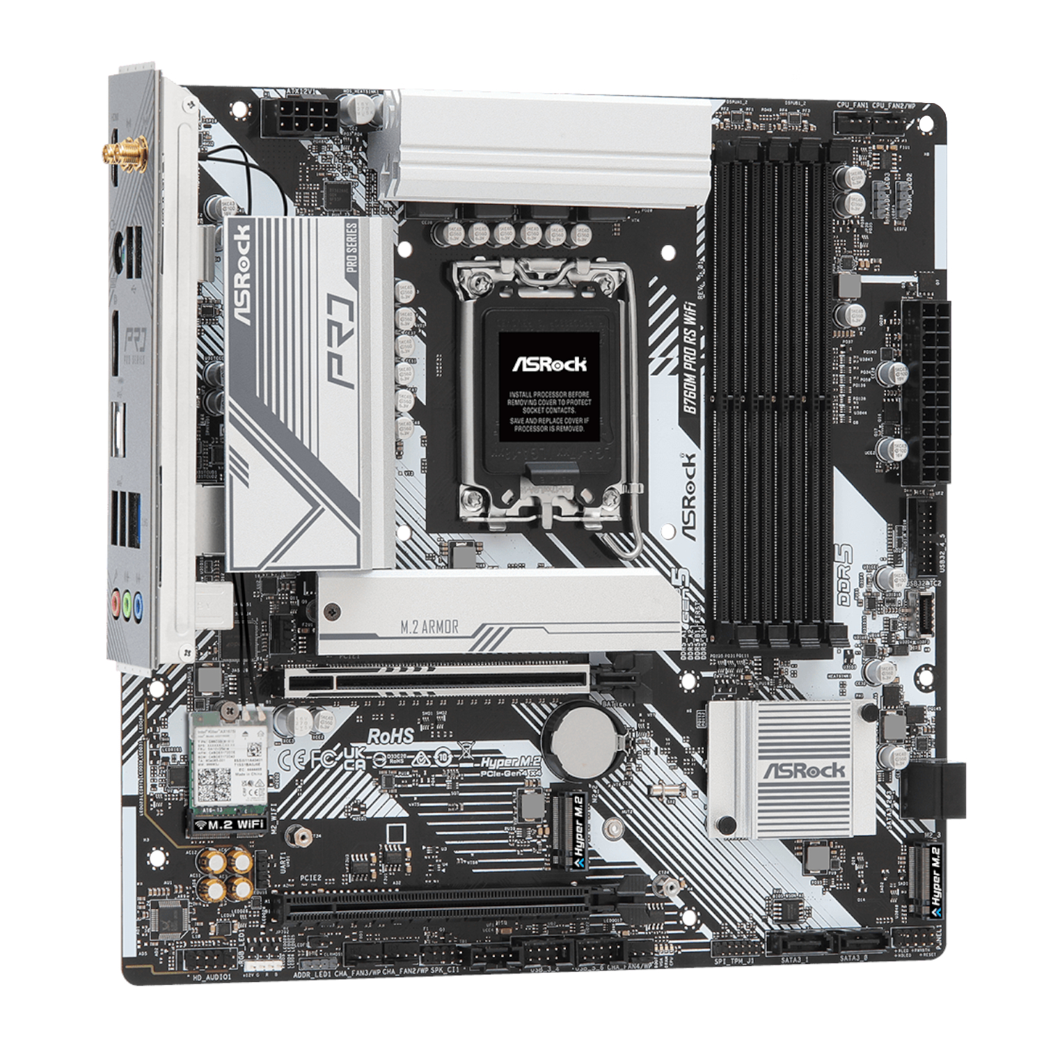 ASRock B760M Pro RS WiFi Intel LGA 1700 MATX Gaming Motherboard - Image 3