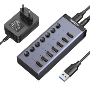 UGREEN 7 in 1 USB 3.0 Hub-Grey