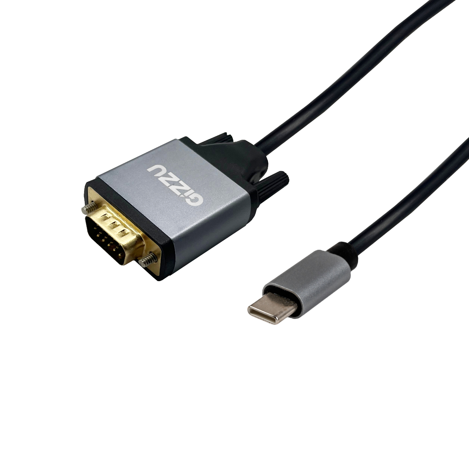 Gizzu Full HD Type-C to VGA Cable (1.8m) - Black - Image 2