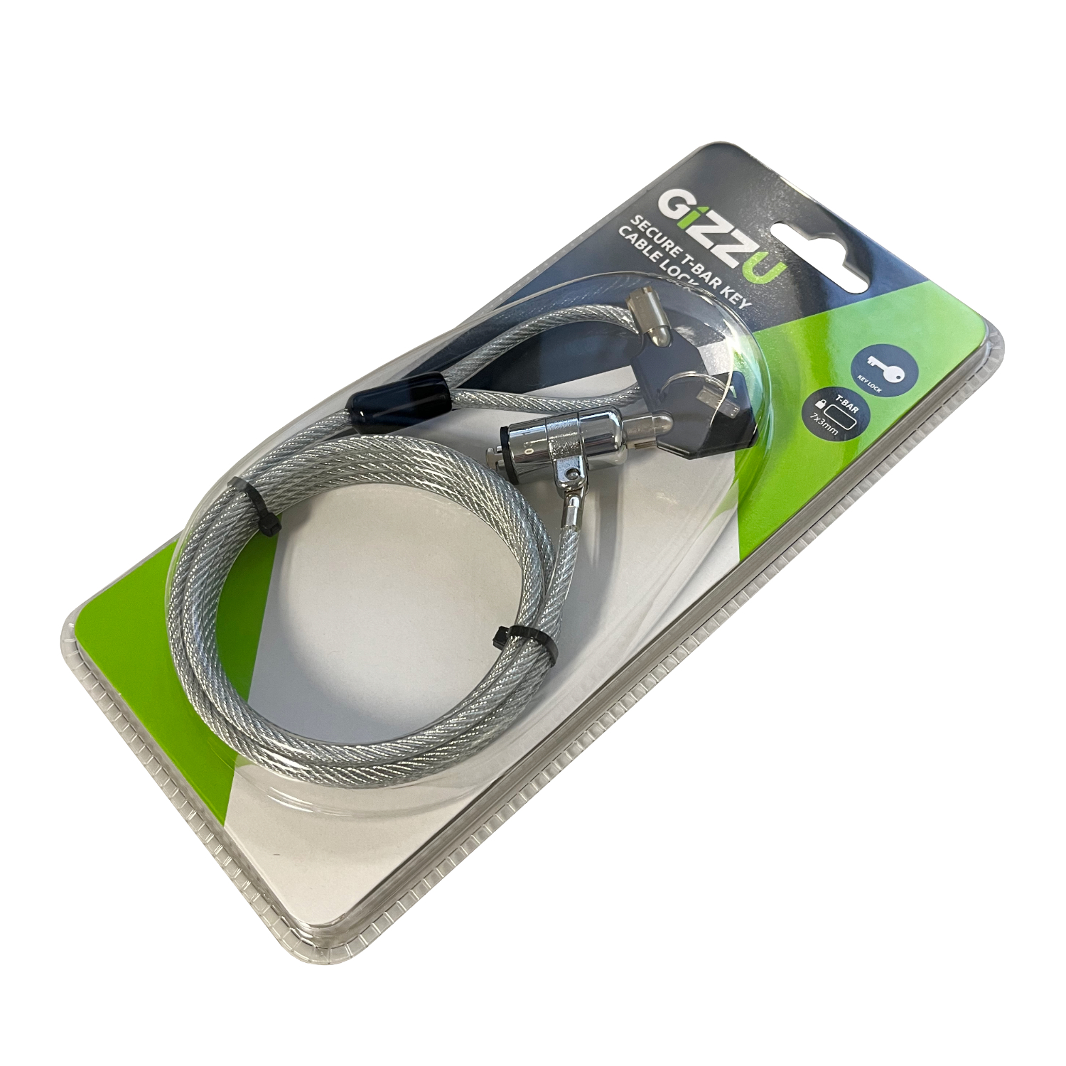 Gizzu 1.8m T-Bar Laptop Cable Lock Master Key Compatible - Image 4