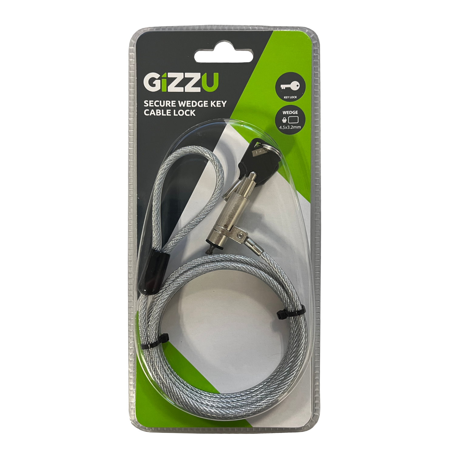 Gizzu 1.8m Wedge Cable Lock - Image 2