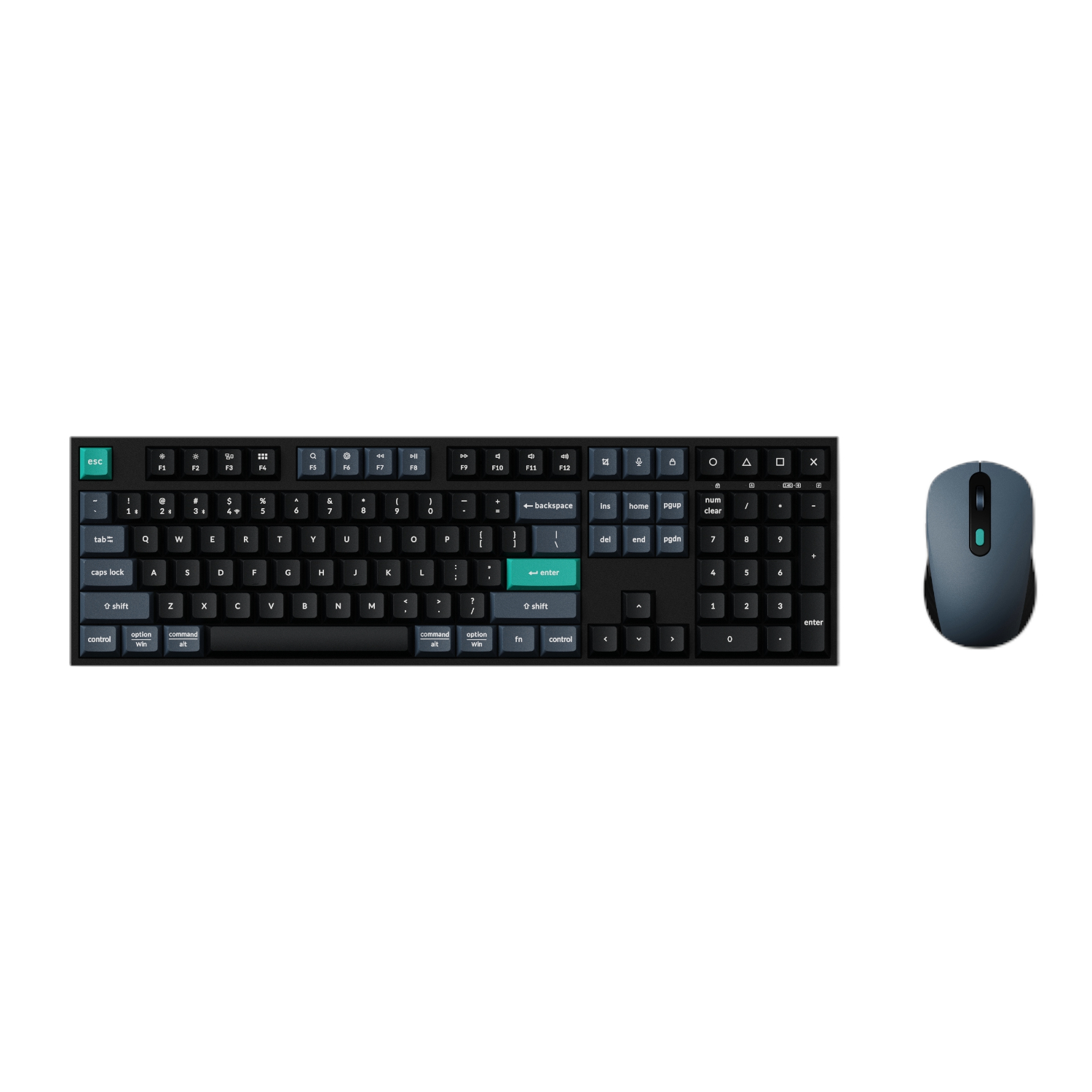 Keychron B36 100% Layout Wireless Keyboard and Mouse Combo – Black/Green - Image 2