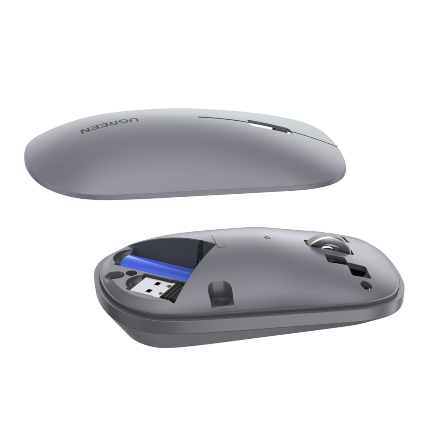 UGREEN Portable 2.4GHz Wireless Mouse - Grey - Image 3