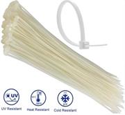 Noble 3.6 x 250MM Pack of 100 White Nylon Cable Ties