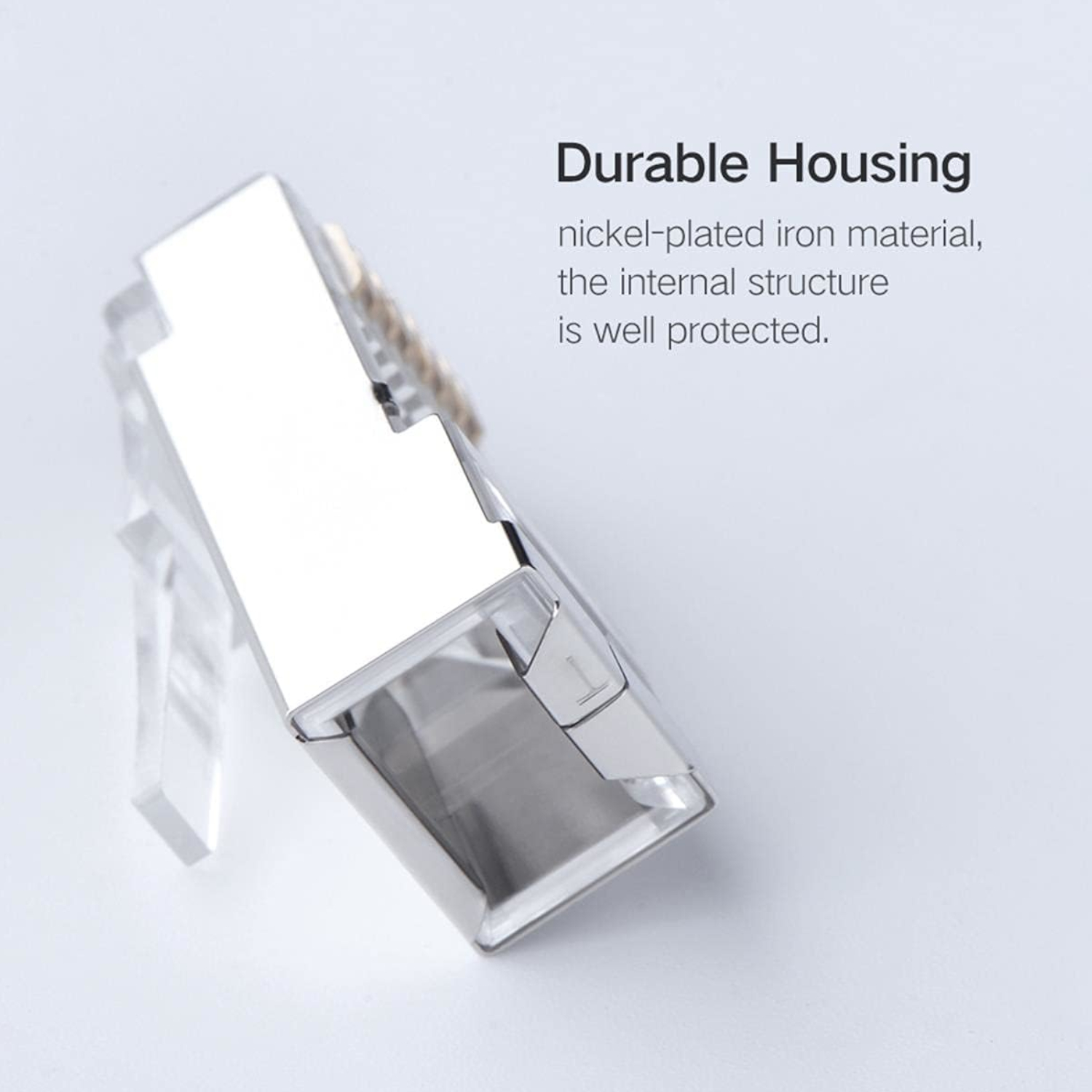 UGREEN NW111 RJ45 Cat6 Ethernet Network Head 100 Pack - Silver/Transparent - Image 3