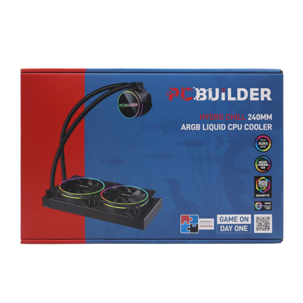 PCBuilder Hydro Chill 240MM AIO Liquid CPU Cooler ARGB - Image 4