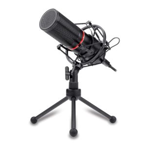 Redragon Blazar Cardioid USB Gaming Mic and Tripod - Black