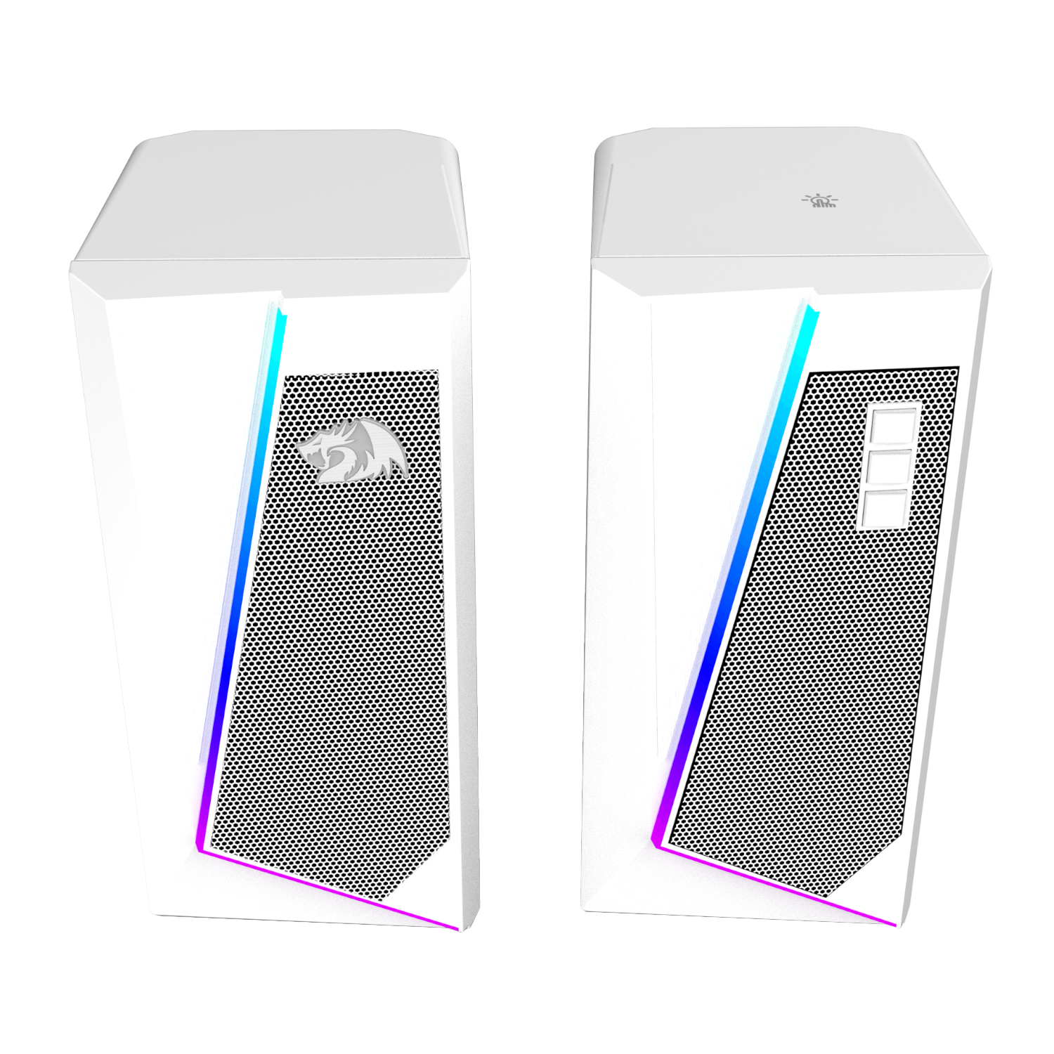 Redragon GS20W ANVIL 3W 2.0 RGB Stereo Desktop PC Speakers - White - Image 4