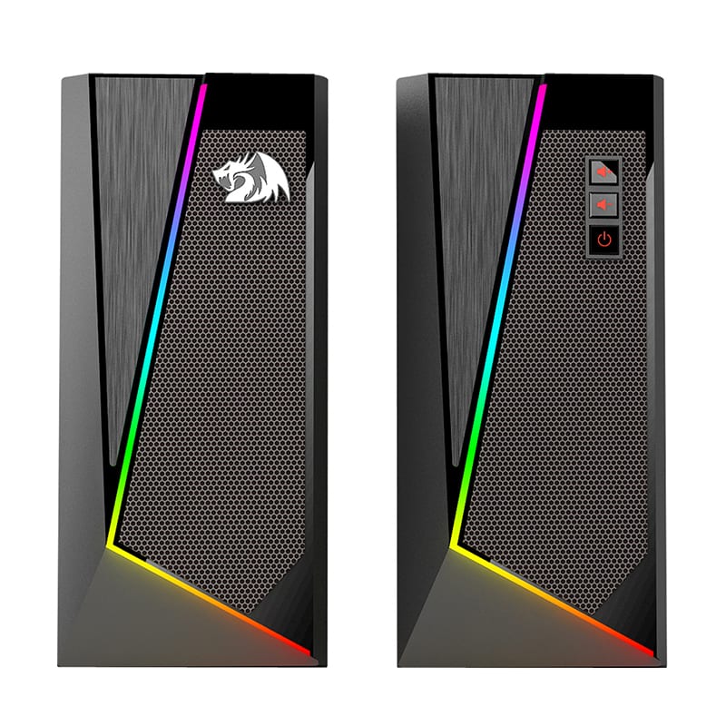 Redragon 2.0 Satellite Speaker Anvil 2 x 3W RGB USB|Aux Gaming Speaker - Black - Image 2