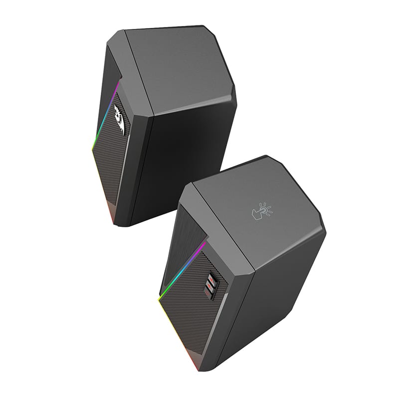 Redragon 2.0 Satellite Speaker Anvil 2 x 3W RGB USB|Aux Gaming Speaker - Black - Image 3
