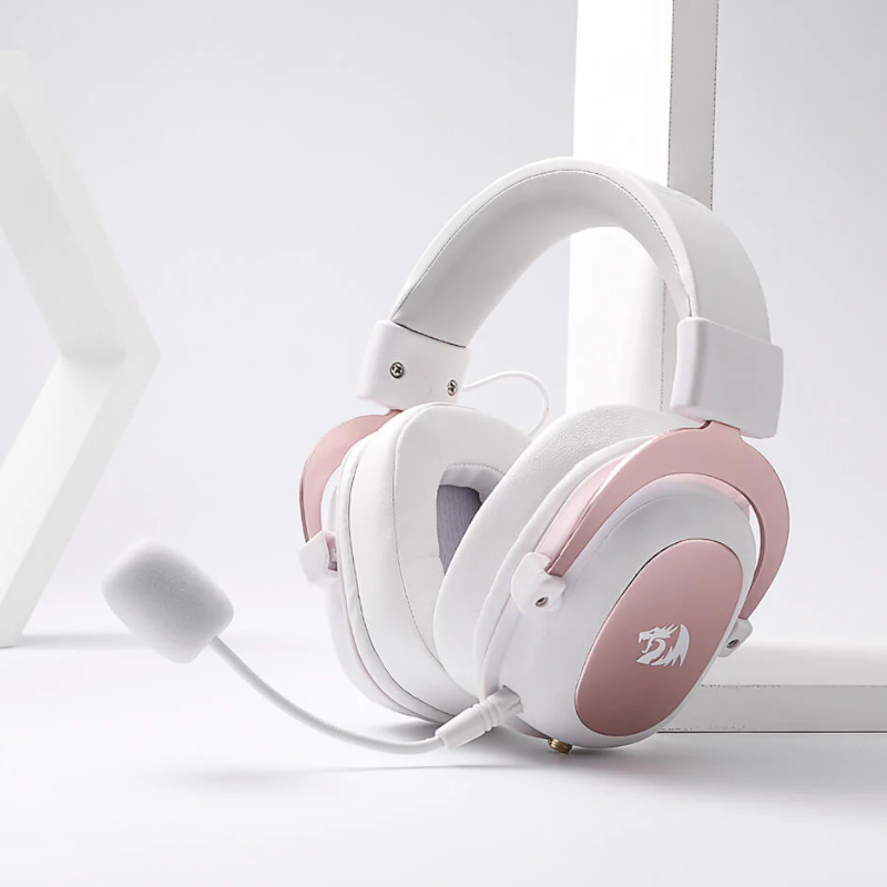 Redragon Over-Ear ZEUS 2 USB Gaming Headset - White - Image 5