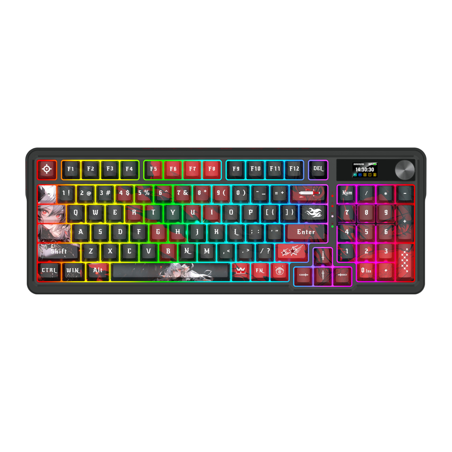 Redragon K719AK ARTEMIS PRO RGB Wireless LCD Mechanical Gaming Keyboard (Anime Edition) - Image 2