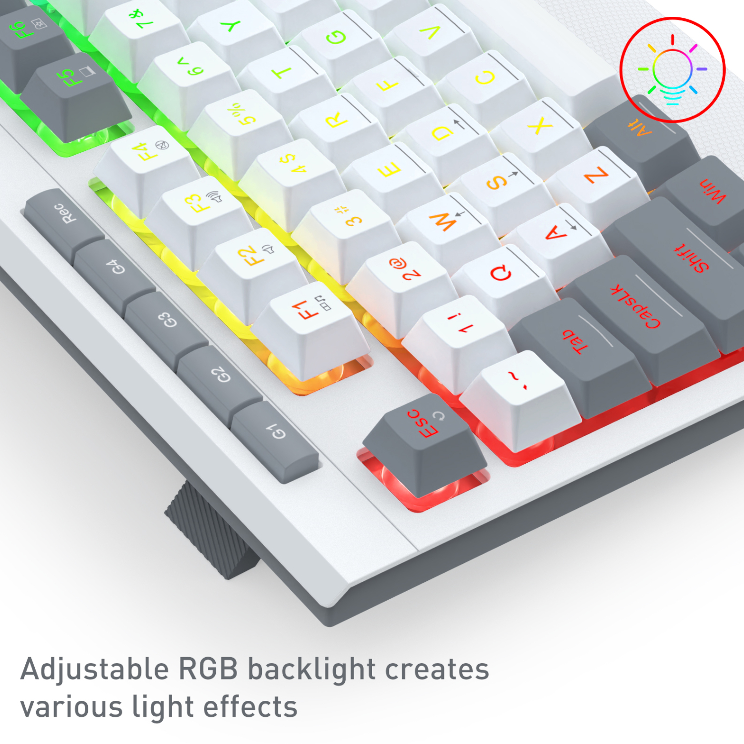 Redragon S151 Wired RGB Gaming Keyboard and Mouse Combo - White and Grey - Image 6
