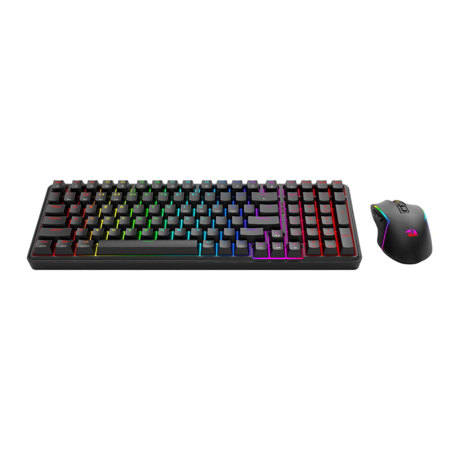 Redragon S162 RGB 3-Mode Wireless Mechanical Gaming Keyboard and Mouse Combo - Black - Image 3