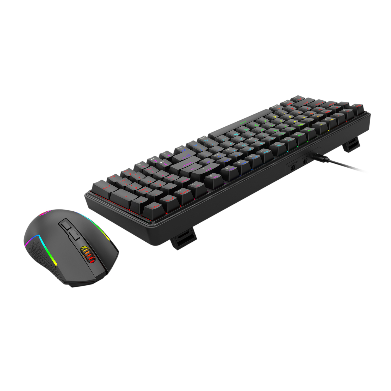 Redragon S162 RGB 3-Mode Wireless Mechanical Gaming Keyboard and Mouse Combo - Black - Image 5