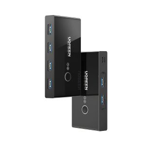 UGREEN USB 3.0 4-Port Switch Box, with 1.5m USB Cables