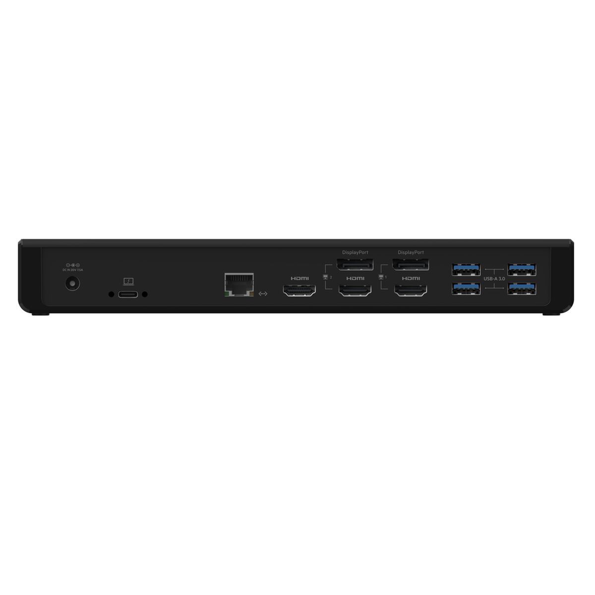 Belkin - Universal USB-C Triple Display Dock - 3 x HDMI 2 x DisplayPort 1 x Gigabit Ethernet 4x USB-A 3.0 1x USB-C 3.0 1 x USB-A 3.0 1 x 3.5 mm Audio Out 1 x3.5 mm Audio In 1 x 85Watt Power Delivery Comes with a 150Watt PSU & USB-C to USB-C cable - Black - Image 3