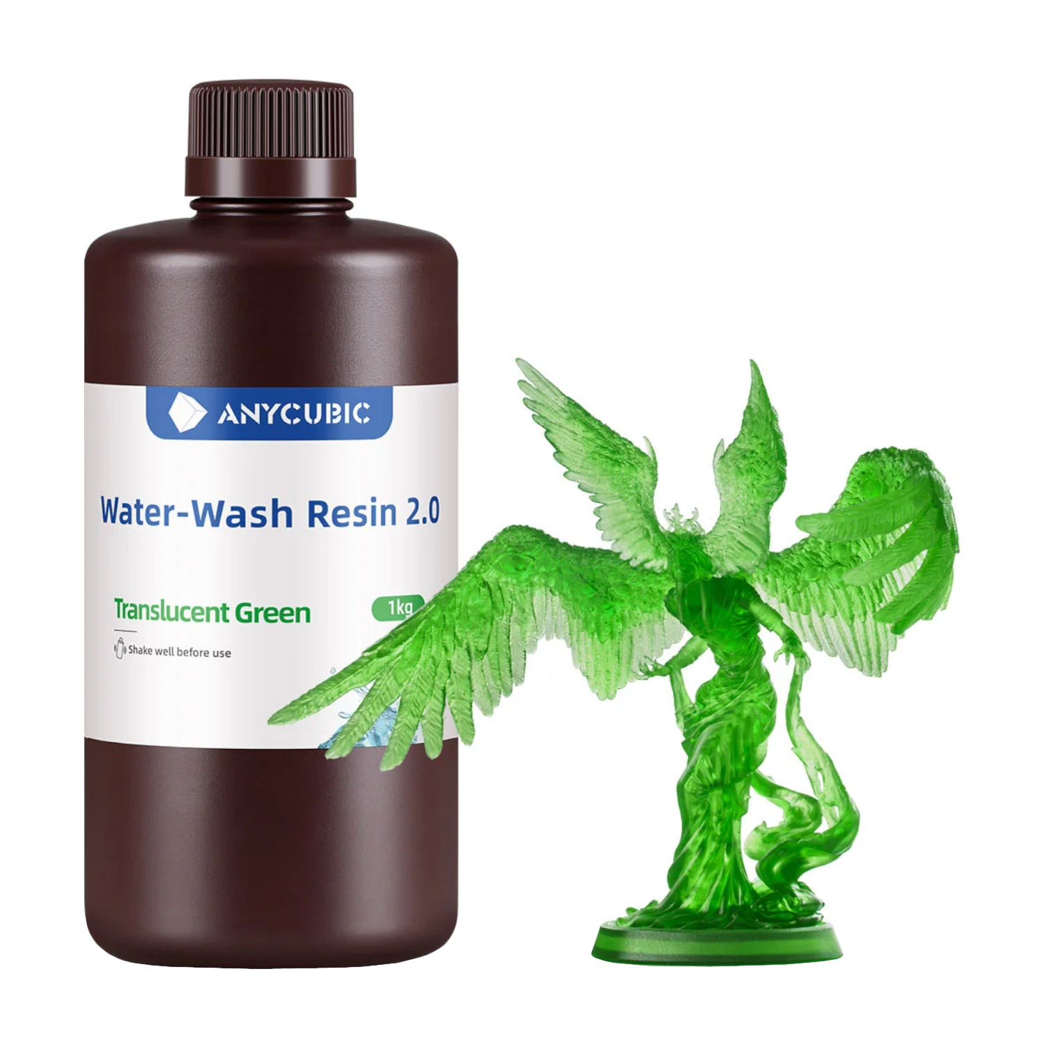 Anycubic Water-Wash Resin 2.0 1kg – Translucent Green