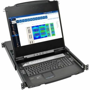 Eaton NetDirector 8-Port 1U Rack-Mount Console HDMI KVM Switch with 17 in. LCD and IP Remote Access, Dual Rail