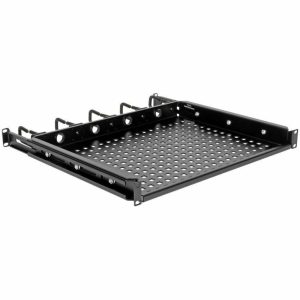 Eaton Cantilevered Steel Rack Shelf - 1U, Vented, Integrated Cable Rings, 14.2 in. Deep, Holds up to 50 lbs (22.2 kgs)