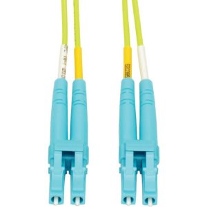 Eaton LC to LC Multimode Duplex Fiber Optics Patch Cable, 1 Meter - 100Gb, 50/125, OM5, LC/LC, Lime Green