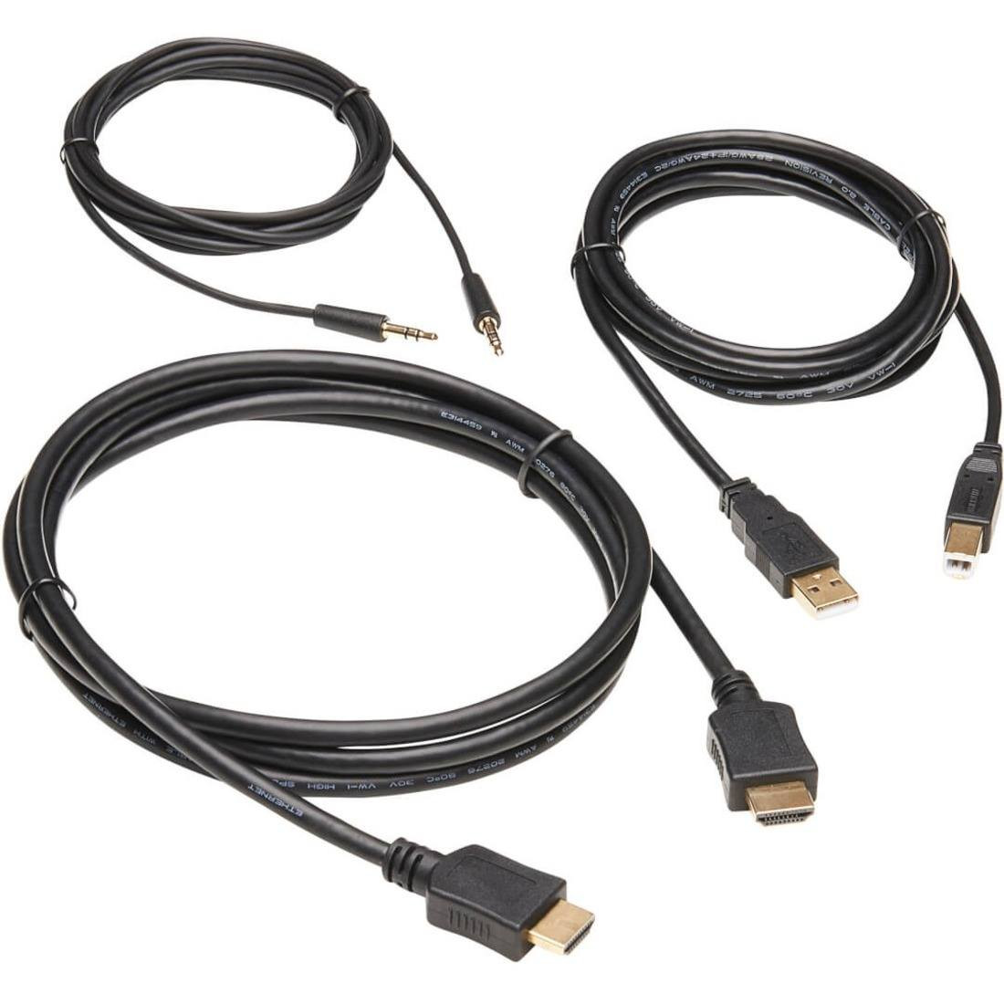 Eaton HDMI KVM Cable Kit - 4K HDMI, USB 2.0, 3.5 mm Audio (M/M), Black, 6 ft. (1.83 m)