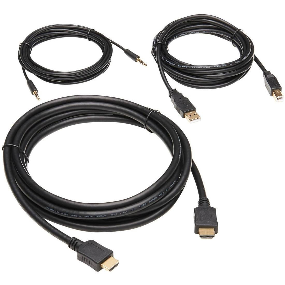 Eaton HDMI KVM Cable Kit - 4K HDMI, USB 2.0, 3.5 mm Audio (M/M), Black, 10 ft. (3.05 m)
