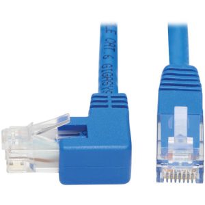 Eaton Left-Angle Cat6 Gigabit Molded UTP Ethernet Cable (RJ45 Left-Angle M to RJ45 M), Blue, 15 ft. (4.57 m)