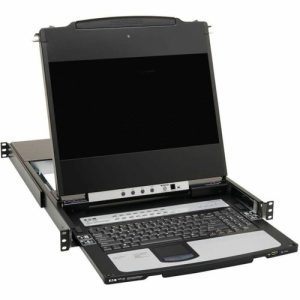 Eaton NetDirector 16-Port DisplayPort KVM Switch Console with 17 in. LCD, IP Remote Access, Dual Rail, 1U Rack-Mount