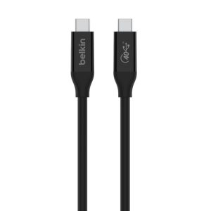 Belkin - USB4 Cable - USB-C to USB-C Cable data transfer speeds of up to 40Gbps Power Delivery - Fast Charging up to 100Watt 1 Meter - Black