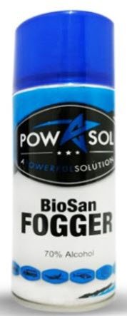 Powasol Biosan Fogger Disinfect 150ml- Contains 70% Isopropyl Alcohol Combined With A Mixture Of A Perfume Scent Efficient Aerosol Sanitiser Suitable For Small Areas Such As Rooms