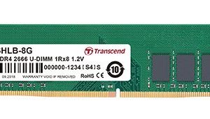 TRANSCEND 16GB JET MEMORY DDR4 2666MHZ DESKTOP U-DIMM 2RX8 1GX8 CL19