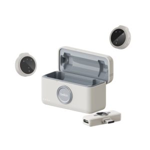Belkin - Dual Wireless Microphone with Charging Case - Sand