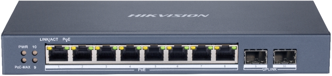 Hikvision DS-3E1510P-SI L2 Smart Managed Switch — 8× Gigabit PoE — 2× SFP