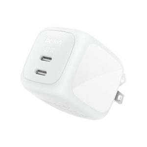Belkin - BoostCharge Dual - 67 Watt WallCharger USB-C Port GAN Wall Charger With 2 Meter - USB-C to USB-C Cable - White