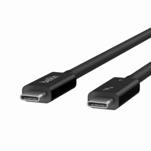 Belkin - Thunderbolt 4 100 Watt Cable - 2 Meters Active Cable - Black (Power laptops, smartphones, tablets, and more with our Thunderbolt 4 Cable. Access up to 100 Watt with our Power Delivery enabled cable for a fast and powerful charge to your connected devices)