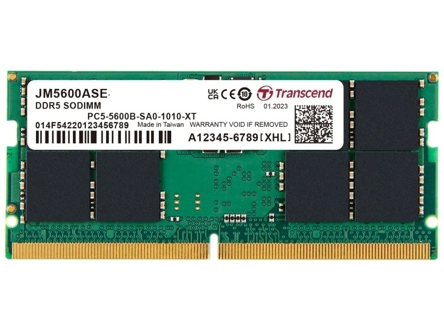 TRANSCEND JET MEMORY 48GB DDR5-5600 Unbuffered Notebook SO-DIMM 2RX8 CL46 (3Gx8)x16