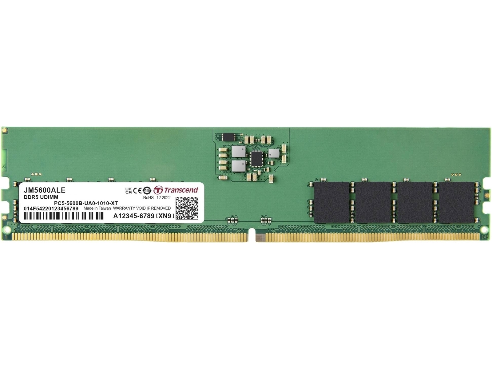 TRANSCEND JET MEMORY 16GB DDR5-5600 UNBUFFERED DESKTOP LONG DIMM 1RX8 CL46