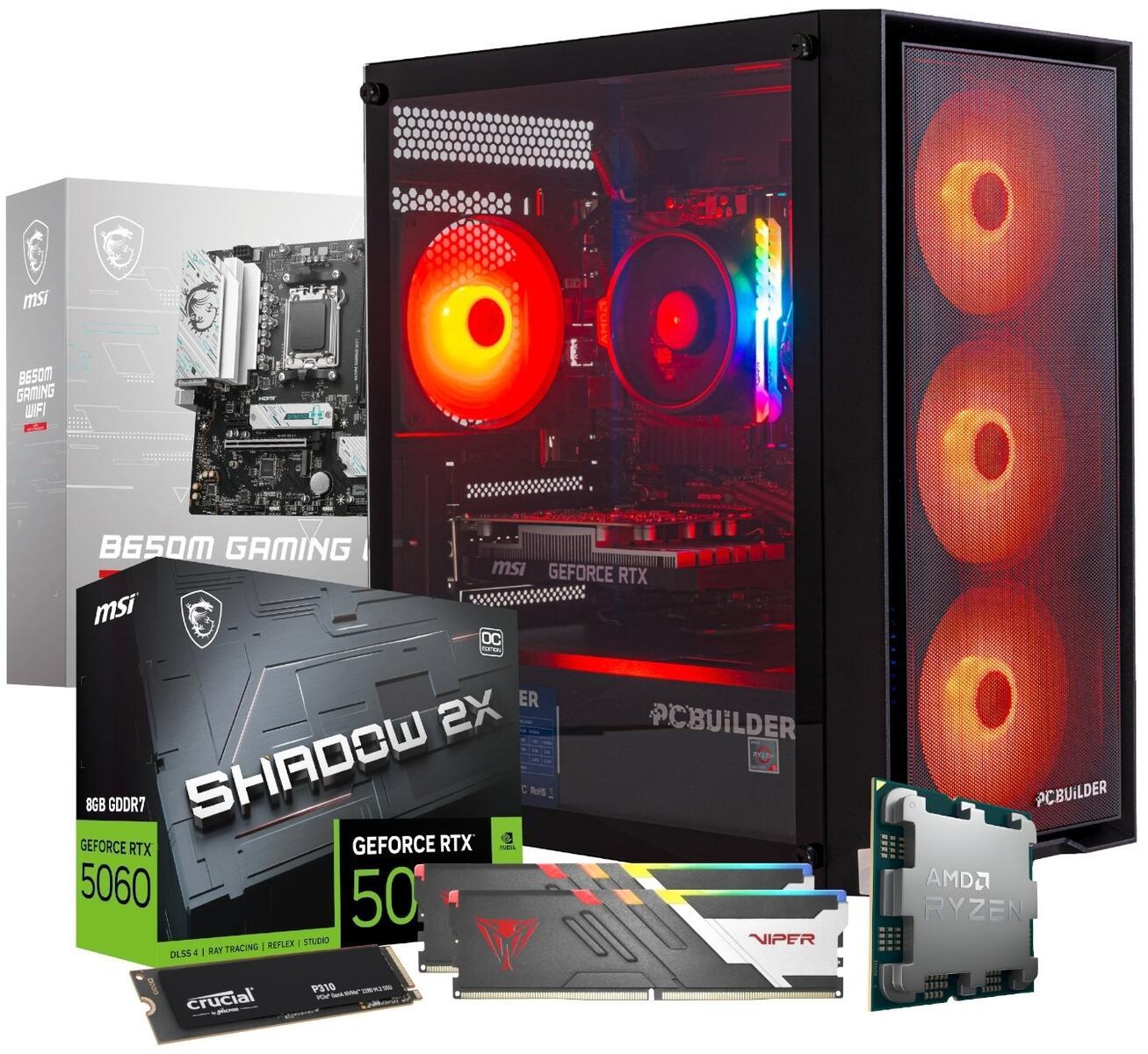 PCBuilder RECON Gaming PC — Ryzen 5 8400F — Windows 11