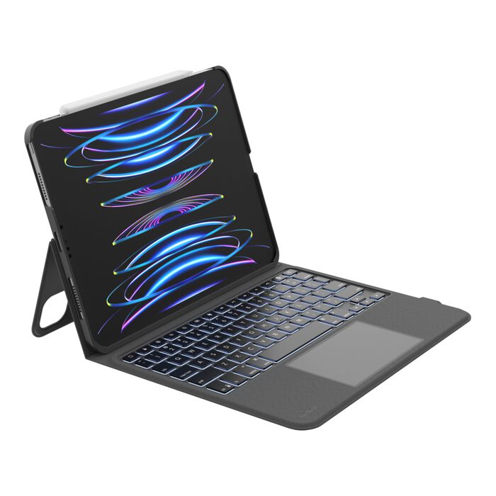 Belkin - Everday Keyboard Case with Touch Pad for the Apple iPad Air 11" M2/M3 (2024) - Black (Backlit Bluetooth keyboard for easy viewing