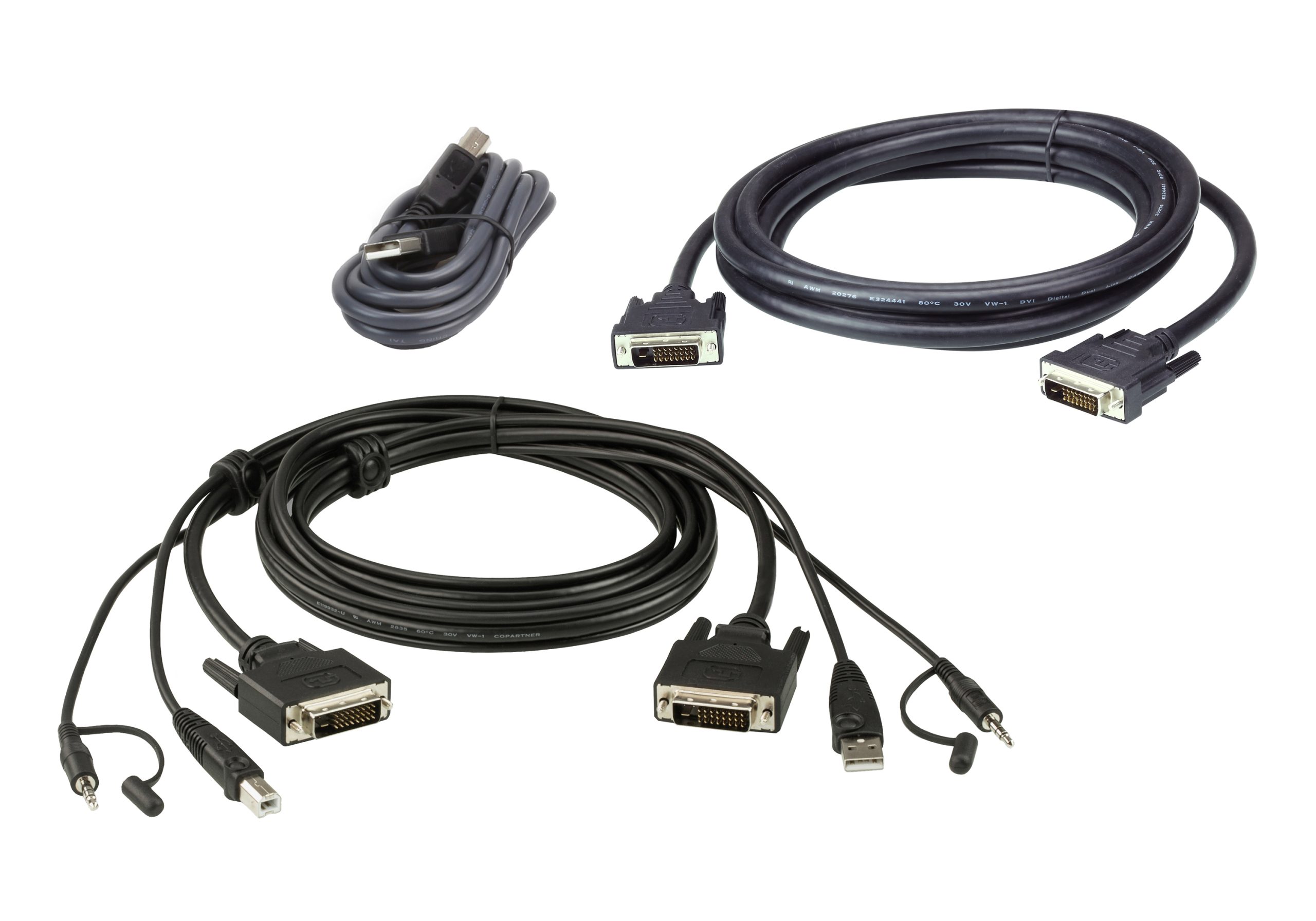 ATEN 1.8M USB DVI-D Dual Link Dual Display Secure KVM Cable Kit