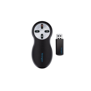 Kensington - Wireless Presenter/Clicker with Red Laser (PC and Mac Compatible/Intuitive 4 button controls) - Black (Made for Retail - Icasa Approved) Move freely and navigate slides from up to 20 meters away! - Premium Brand - 2 Year Warranty (BEST Selling Presenter IN S.A)