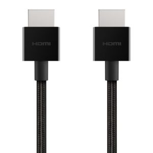 Belkin - Premium Ultra HD HDMI 2.1 Braided Cable 2 Meters - Black - 4K Ultra High Speed HDMI Cable, 48Gbps HDMI 2.1 Braided Cord, Dolby Vision HDR & 8K@60Hz Capable, Compatible w/ Playstation, PS4, PS5, Xbox Series X & More