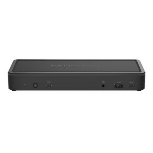 Belkin - 14 Port USB-C Docking Station - 65 Watt Power Delivery Ports: 2x HDMI 2.0 2x DisplayPort 1.4, 1x USB-C (MFDP) port, 5x USB-A 2x USB-C (1x upstream, 1x downstream), 1x Gigabit Ethernet - 14-Port Docking Station. Access 65W of pass-through charging plus 10 Gbps of bandwidth while connected to 4K displays, high-speed Gigabit Ethernet, peripherals, and other devices, all through a single USB-C port. Not recommended for Mac users.