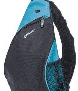 Manhattan Dashpack - Lightweight, Sling-style Carrier for Most Tablets and Ultrabooks up to 12", Black/Blue, Retail Box, Limited Lifetime warranty