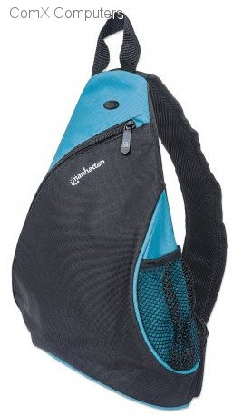 Manhattan Dashpack - Lightweight, Sling-style Carrier for Most Tablets and Ultrabooks up to 12", Black/Blue, Retail Box, Limited Lifetime warranty