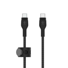 Belkin - BoostCharge Pro Flex USB-C to USB-C Cable 60 Watt 3 Meters - White (BoostCharge Pro Flex silicone cables are up to 30x more durable. Includes a magnetic cable management system)